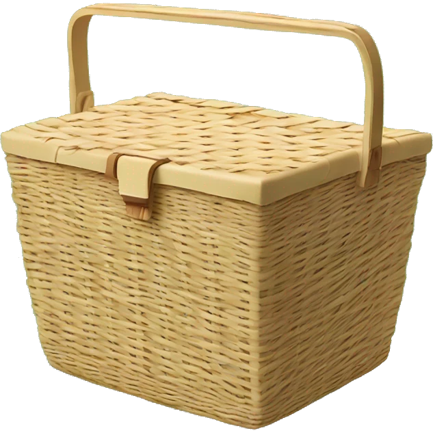 picnic basket white  on grass emoji