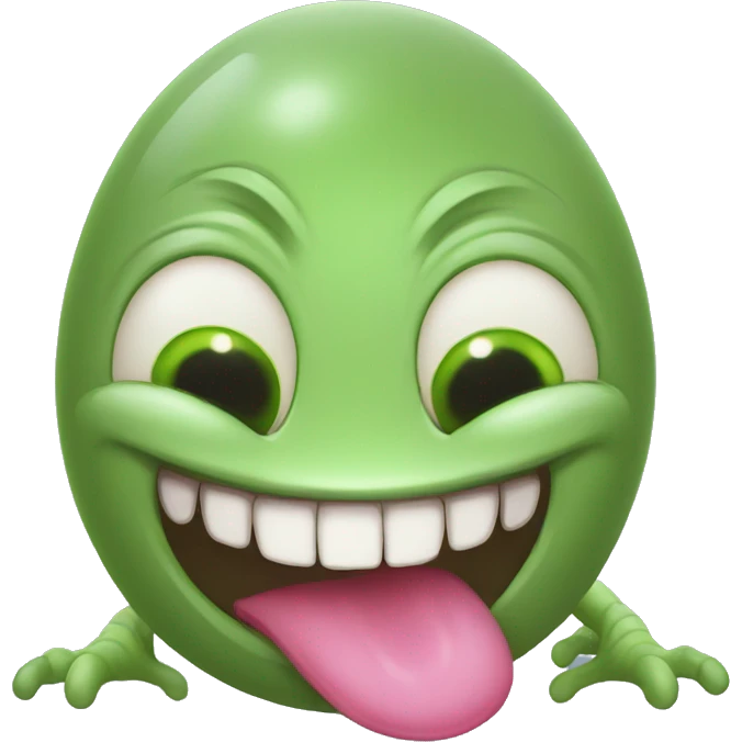 cute human like alien with long tongue dance emoji