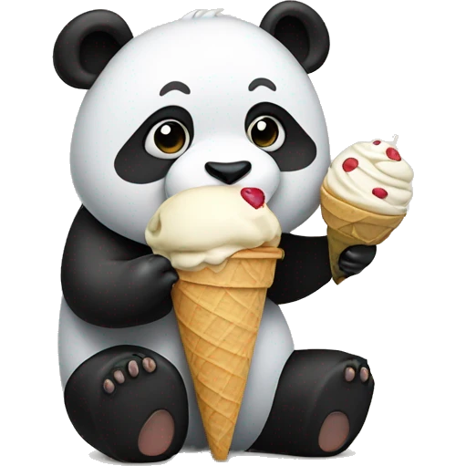 Panda eating ice cream emoji