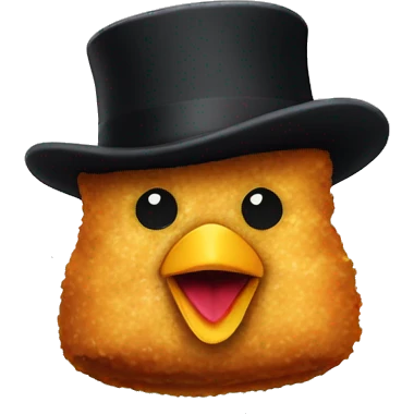 chicken nugget with top hat emoji