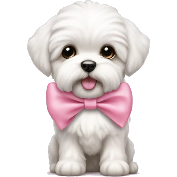 Schichon puppy pink bow emoji