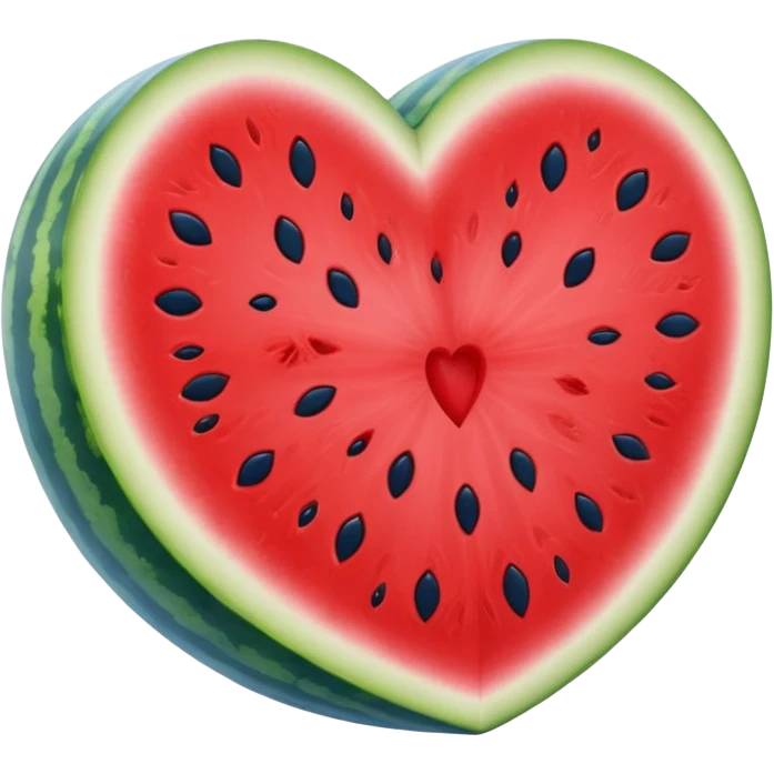 blue heart with a watermelon slice emoji