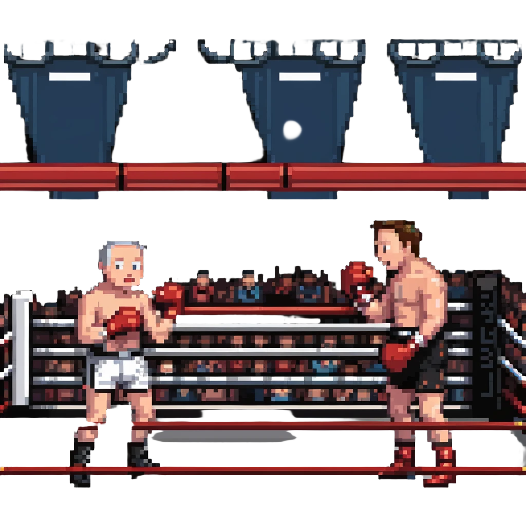 Jeff Bezos and Elon Musk in a boxing ring emoji
