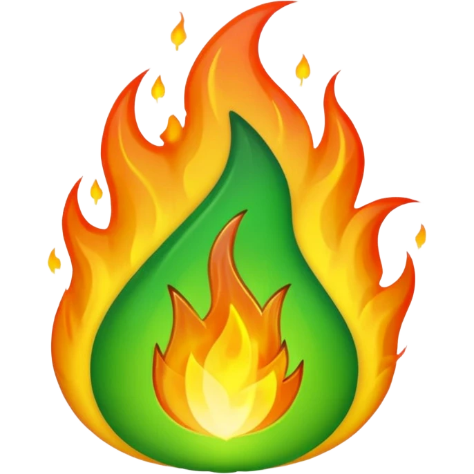 green fire emoji