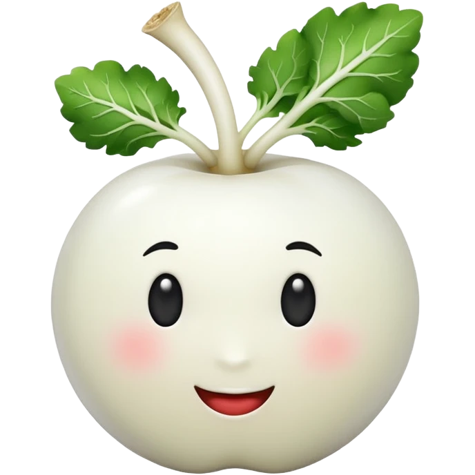 Make white radish apple emoji style emoji