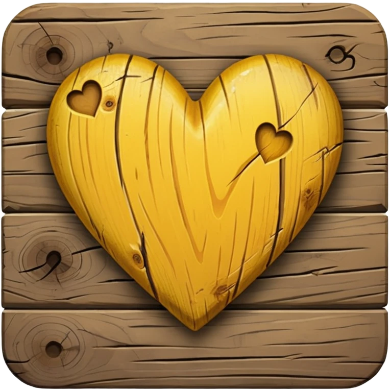 yellow heart with a wood texture emoji