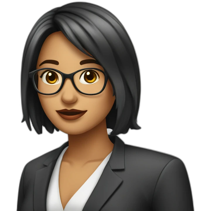 Secretaria joven sin lentes cabello corto lacio emoji