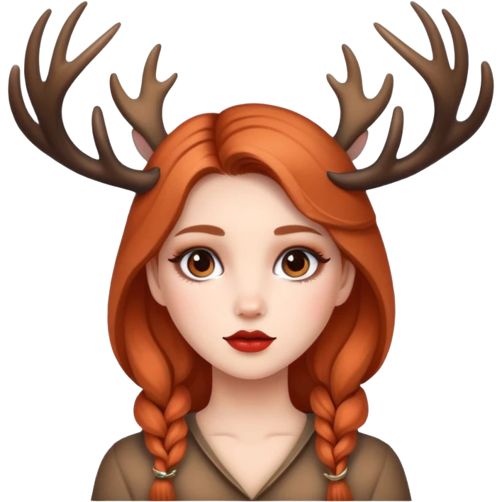 Girly deer with a lot of make up  emoji