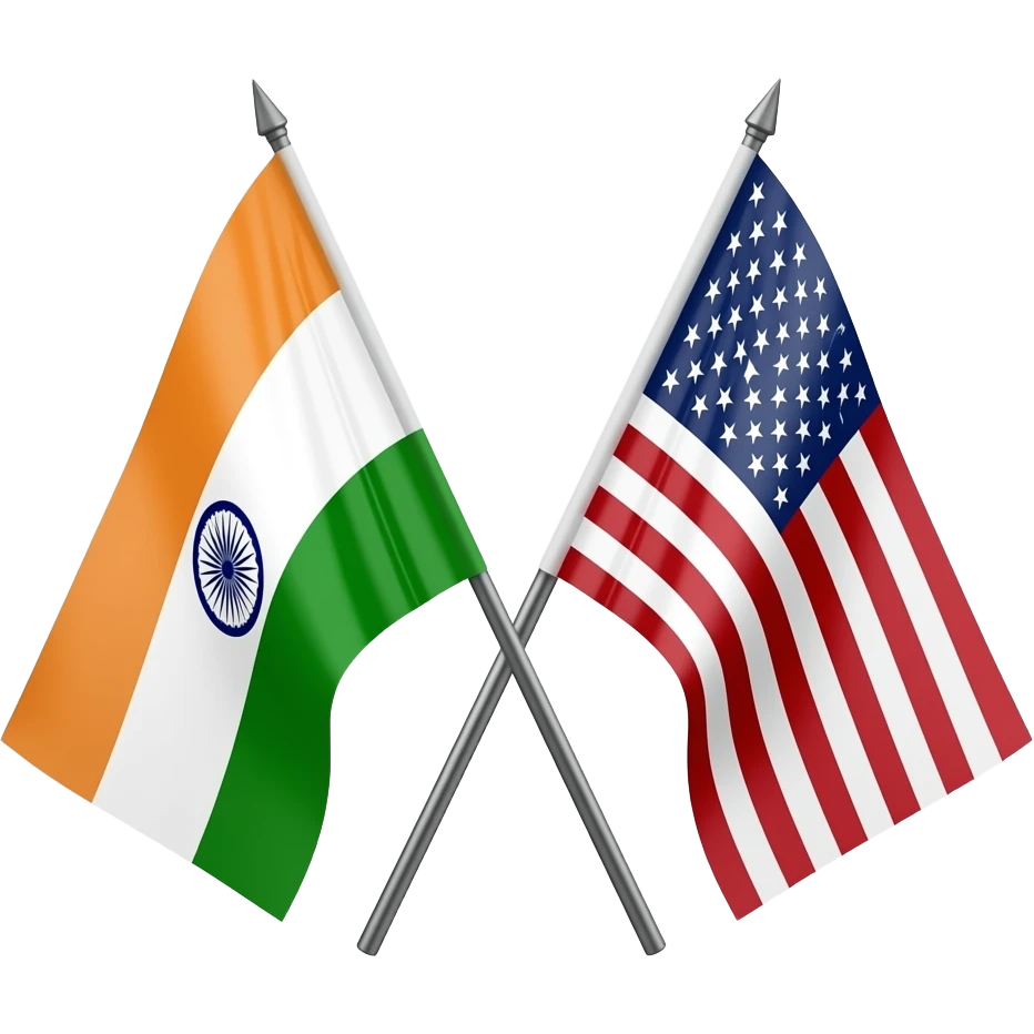 crossed flags of india and usa emoji