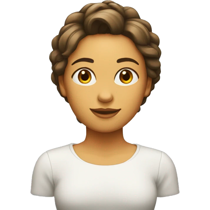 Chica con destellos claros en el cabello lisa. emoji