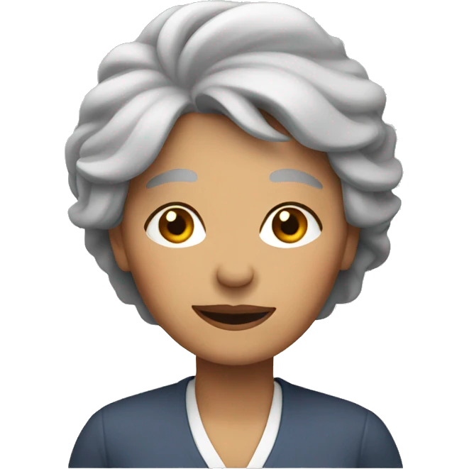 Older woman with gray hair emoji