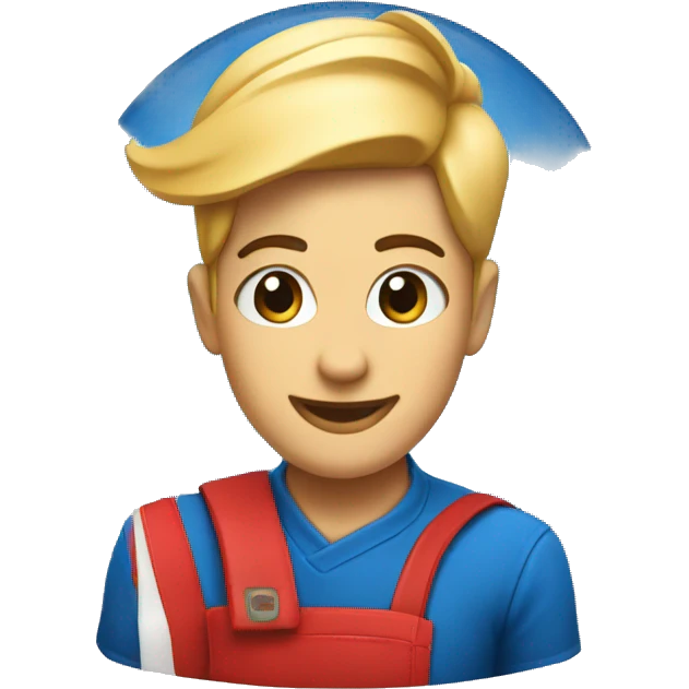 Barista wearing blue and a logo of rockets  emoji