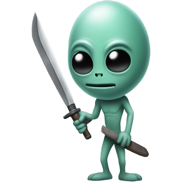 Alien holding a machete emoji