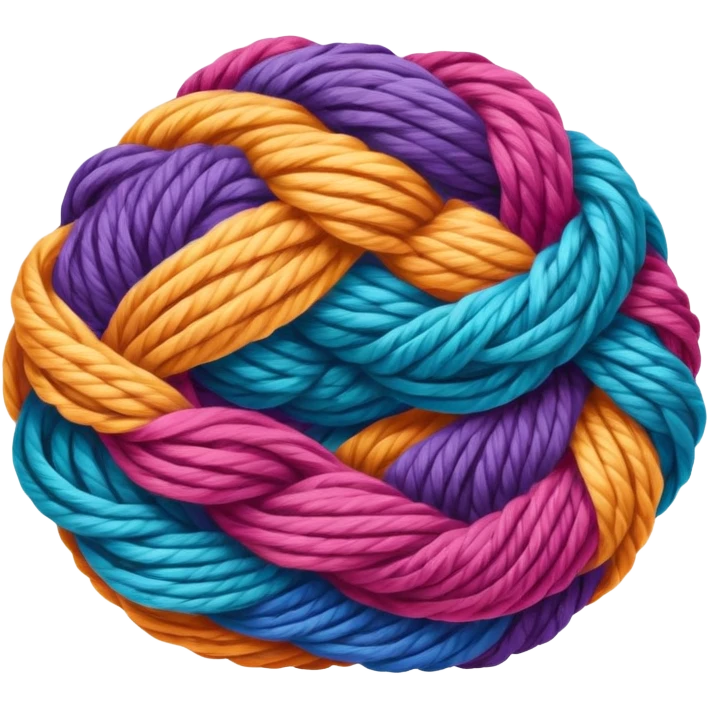 two separate yarn balls that are tangled together at the bottom  emoji