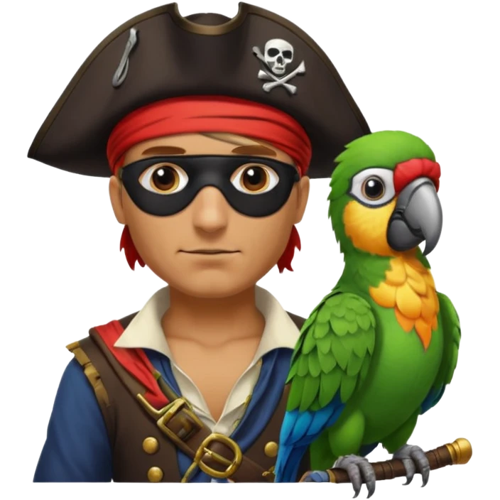 pirate and parrot emoji