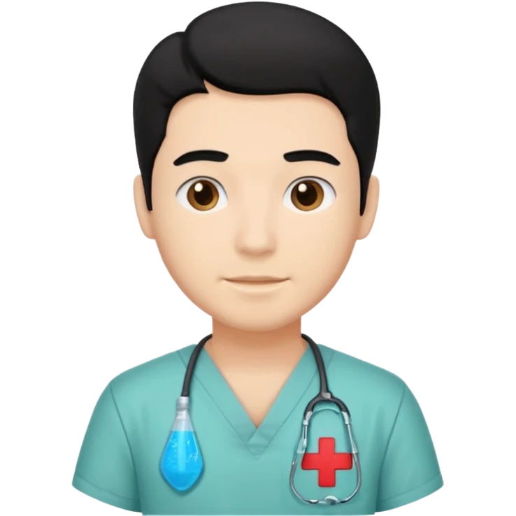 male with a scrubs and blanck hair emoji