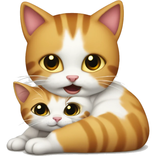 gatito abrazando a otro gatito emoji