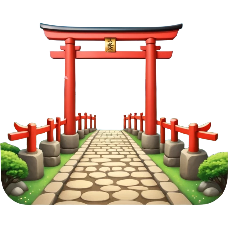 Shiny sparkly glittery beautiful elegant pretty precious divine Japanese Torii gate and beautiful pathway aesthetic scenery  emoji