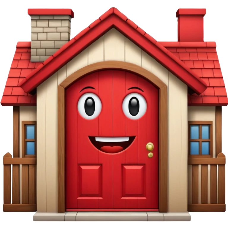 a house with a smiling face emoji