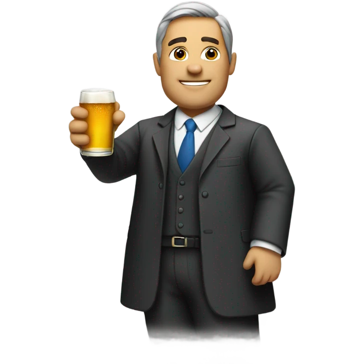 Lawyer drinking beer emoji