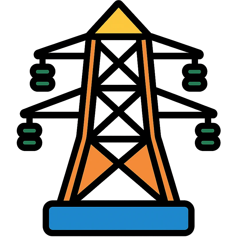 color outline icon of power lines emoji