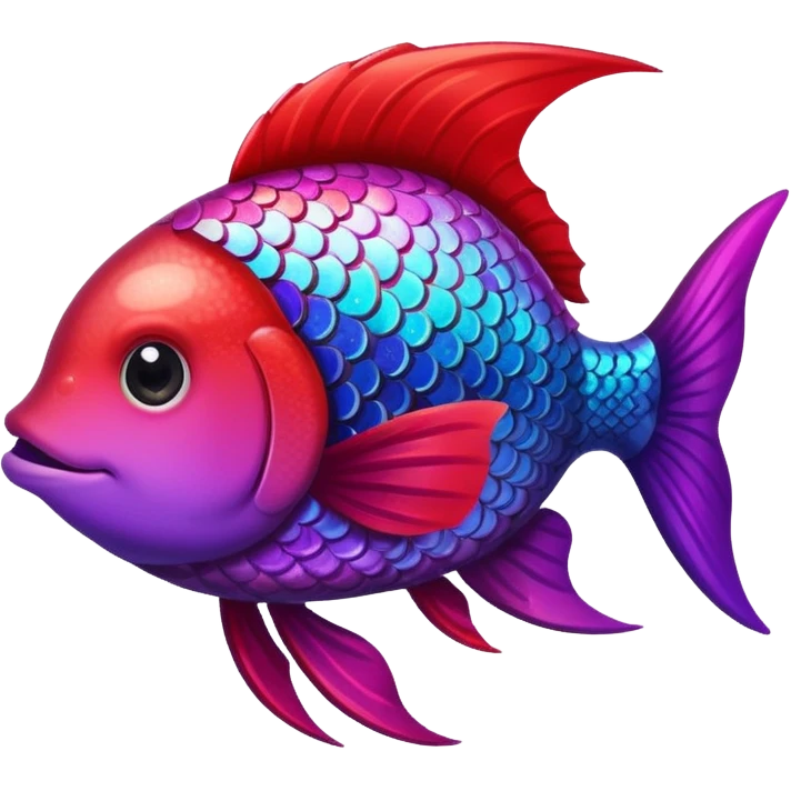 color gradient between red and purple glitter cute happy fish emoji