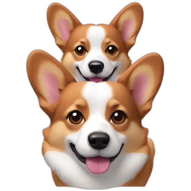 A corgi with 3 heads emoji