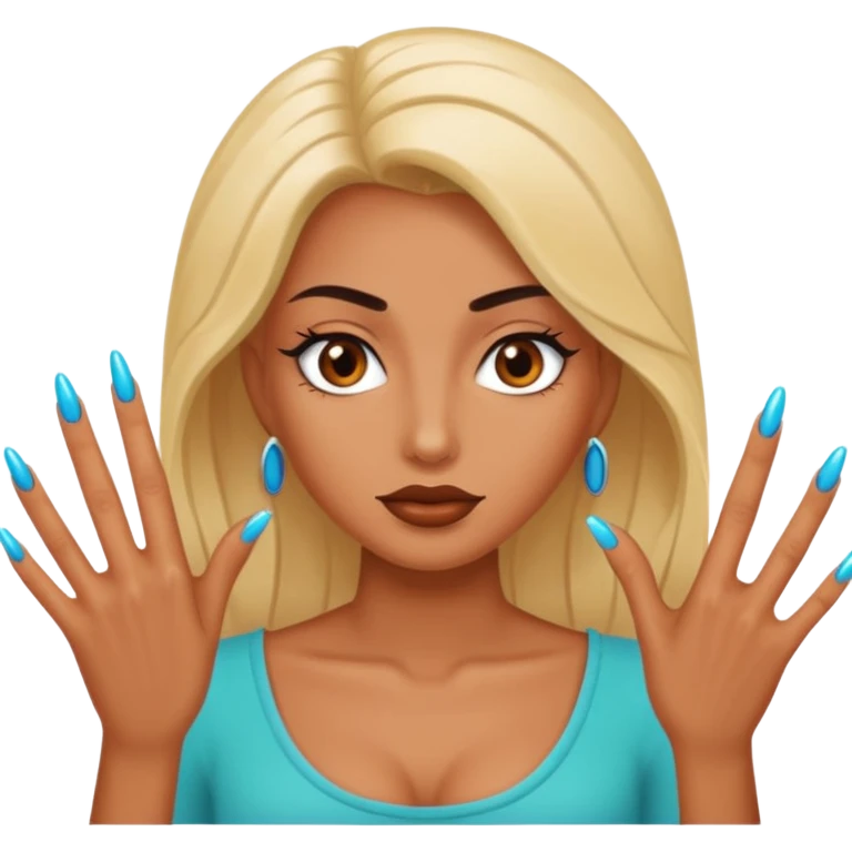 Baddie with long nails  emoji