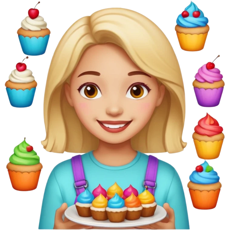 de una chica con postres emoji