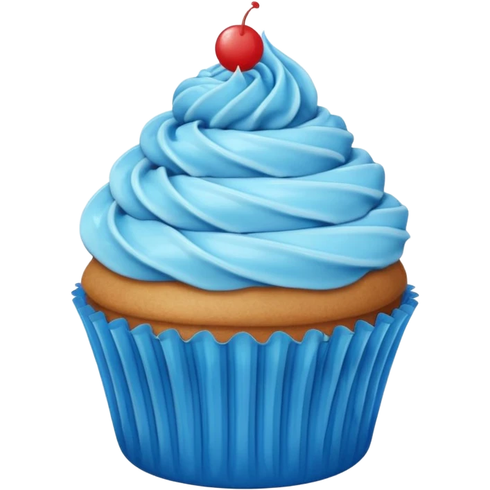 Cupcake with blue icing emoji