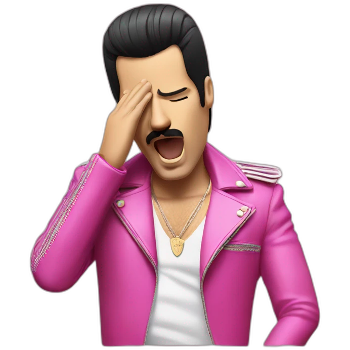 Stressed pink Freddie Mercury emoji