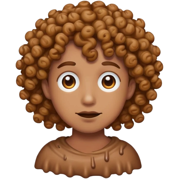 Poop with curly hair emoji