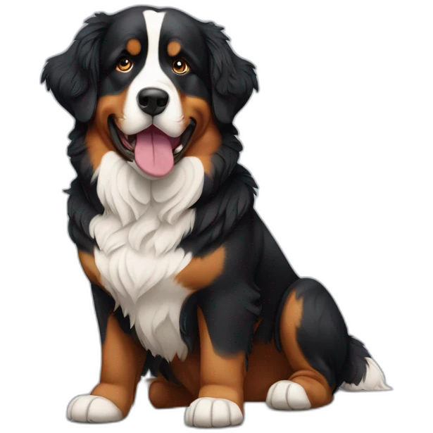 bernese mountain dog drools a lot around his lips emoji