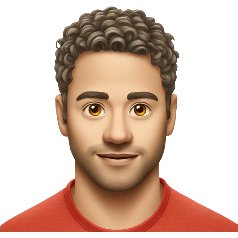 man in red shirt portrait emoji