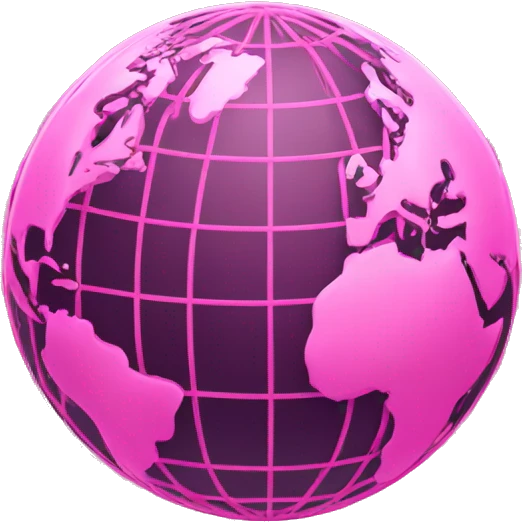 Pink and light pink,  connected network, world globe   emoji