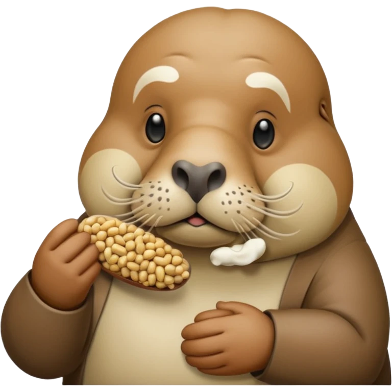 Walrus holding peanuts emoji