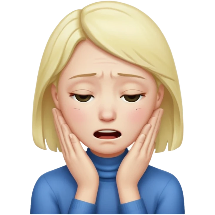 Sobbing face with hands on neck emoji