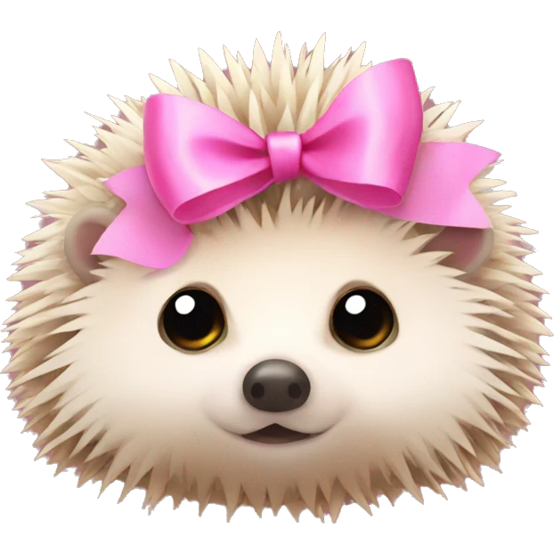 hedgehog with a pink bow emoji