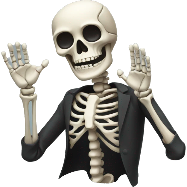 Skeleton waving emoji