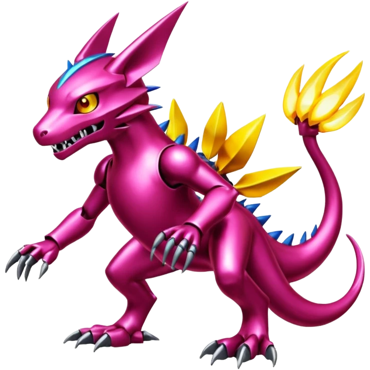 Modern Cyber Lombax-Digimon-Fakémon-creature, full body emoji