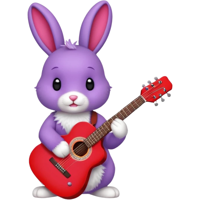 Bonnie the purple bunny holding a red guitar emoji