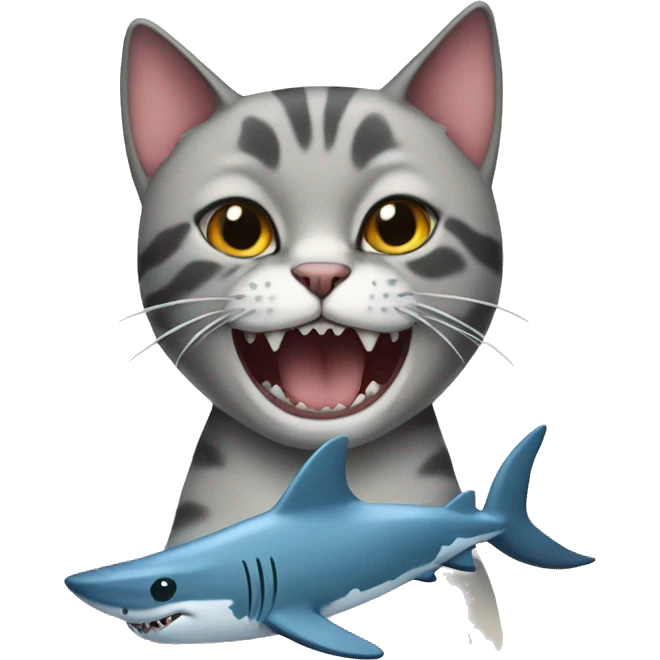 cat with a shark emoji