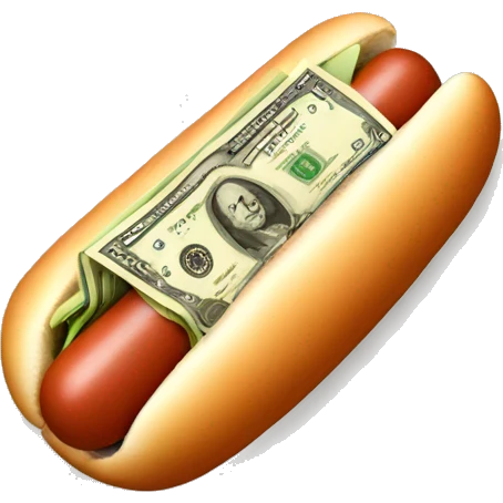 hot dog with money emoji