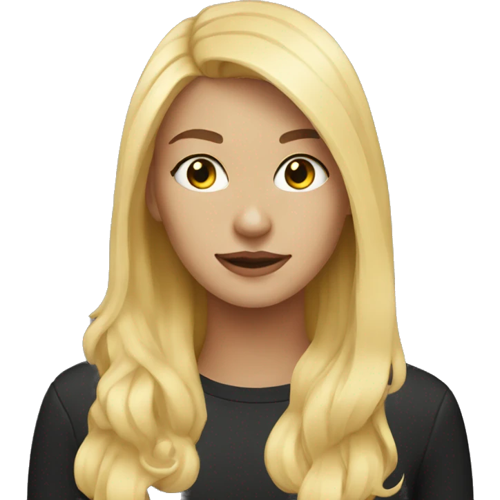 Blonde with a black cat emoji
