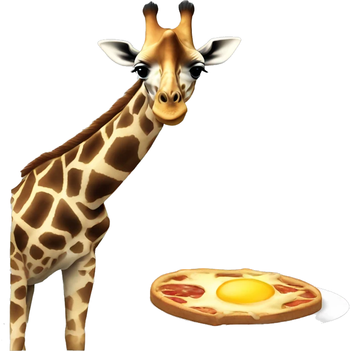 A giraffe eating breakfast ￼ emoji