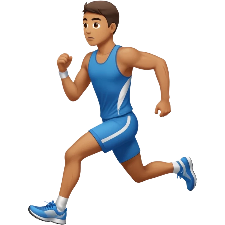 Man trying to catch up to car emoji