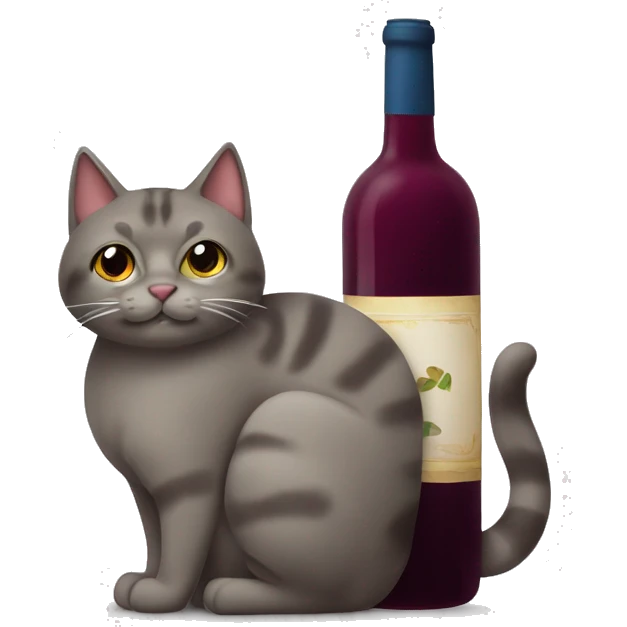 Gato con vino tinto en el hombro  emoji