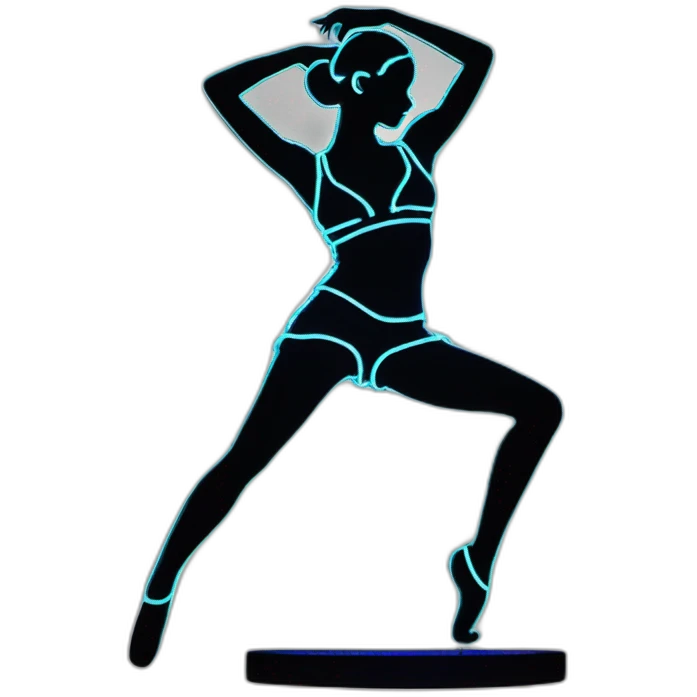 Sexy silhouette hyper-realistic dancer neon sign emoji