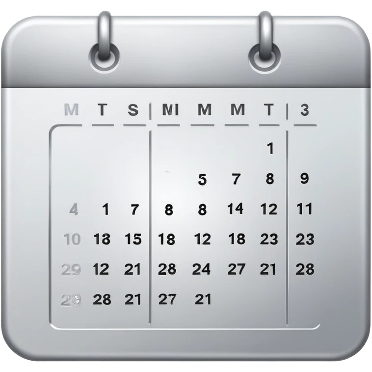 silver minimalistic calendar emoji