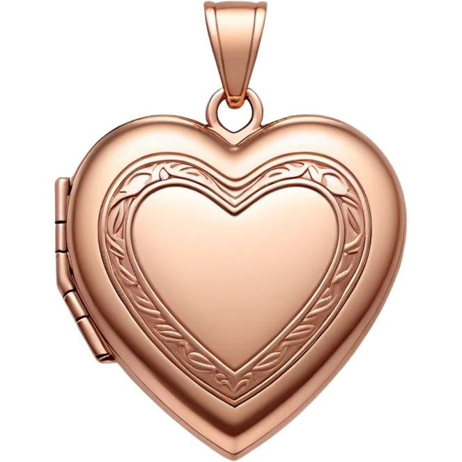 rose gold heart shaped locket emoji